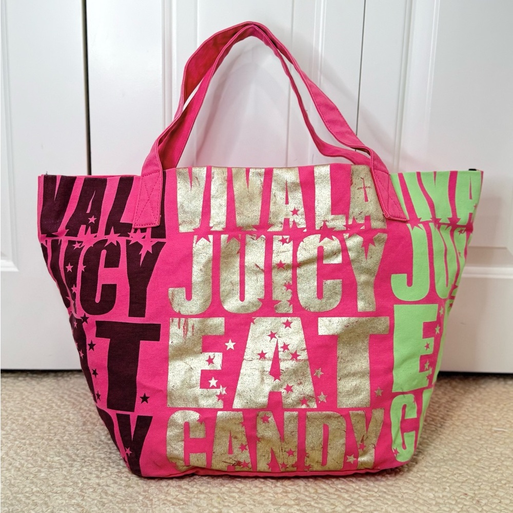 LIKE NEW! Juicy Couture | Bold Pink Graphic Tote